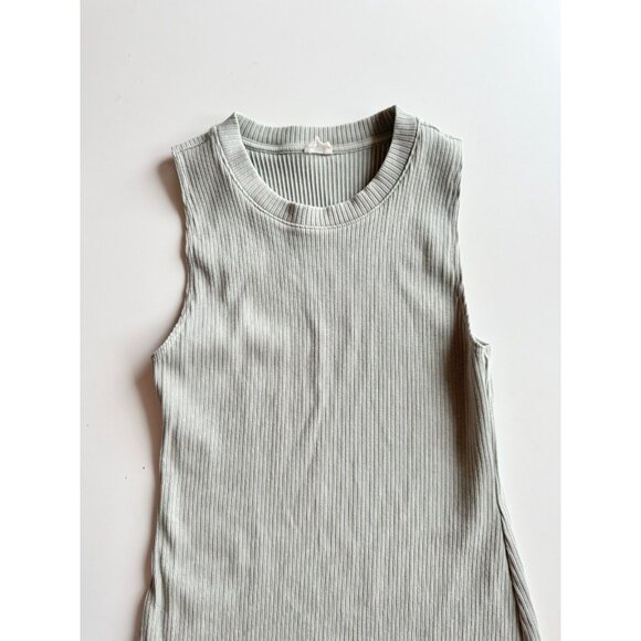 Aritzia WILFRED FREE Dunes GD Green Ribbed Jersey Bodycon Mini Dress, Size S - Picture 6 of 15
